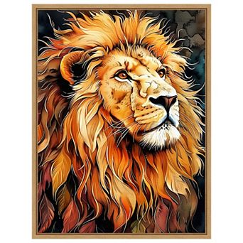 Lion Mane by Justyna Jaszke Framed Canvas Wall Art Print