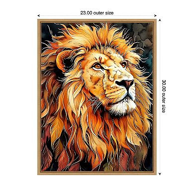 Lion Mane by Justyna Jaszke Framed Canvas Wall Art Print