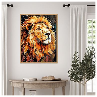 Lion Mane by Justyna Jaszke Framed Canvas Wall Art Print