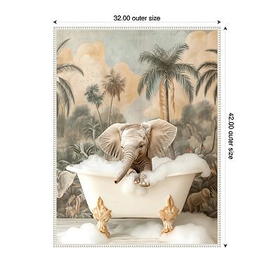 Elephant Bubble Delight by Niky Rahner Framed Canvas Wall Art Print