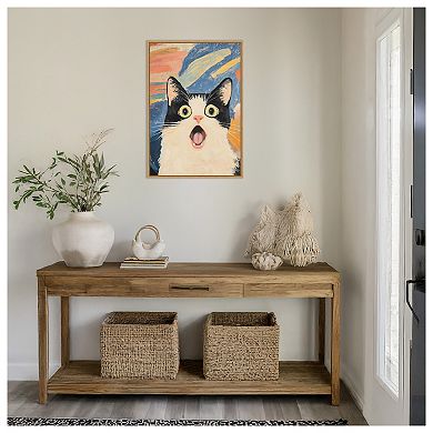Really Scream Cat by Melloi Art Prints Framed Canvas Wall Art Print