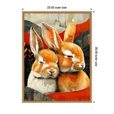 Sleepy Bunny Abstract by Justyna Jaszke Framed Canvas Wall Art Print