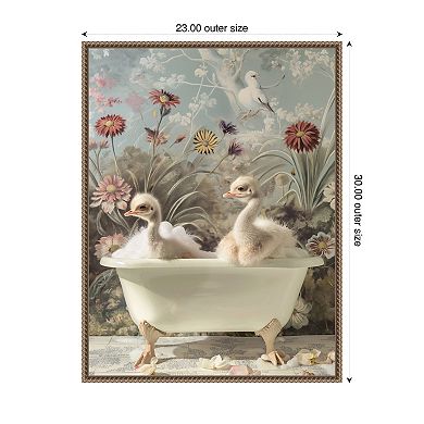 Ostrich Bubble Bliss by Niky Rahner Framed Canvas Wall Art Print