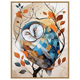 Autumn Owl by Justyna Jaszke Framed Canvas Wall Art Print