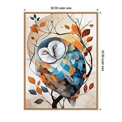 Autumn Owl by Justyna Jaszke Framed Canvas Wall Art Print