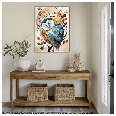 Autumn Owl by Justyna Jaszke Framed Canvas Wall Art Print