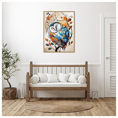 Autumn Owl by Justyna Jaszke Framed Canvas Wall Art Print