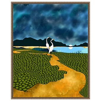 Great Egrets On Honeymoon Island by Uma Gokhale Framed Canvas Wall Art Print