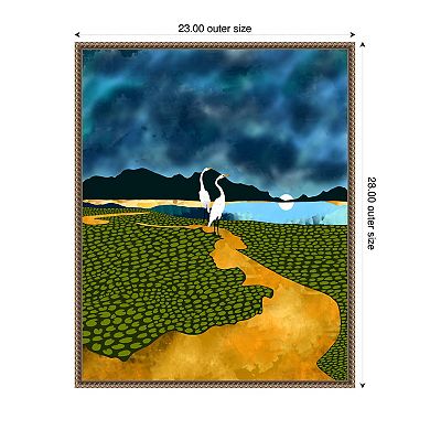 Great Egrets On Honeymoon Island by Uma Gokhale Framed Canvas Wall Art Print