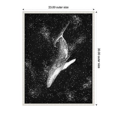 Magic Ocean Whale by Ec Mazur Framed Canvas Wall Art Print