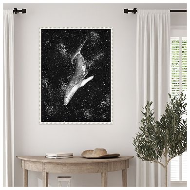 Magic Ocean Whale by Ec Mazur Framed Canvas Wall Art Print