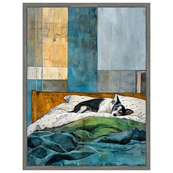Dogs Life Pillows by Justyna Jaszke Framed Canvas Wall Art Print