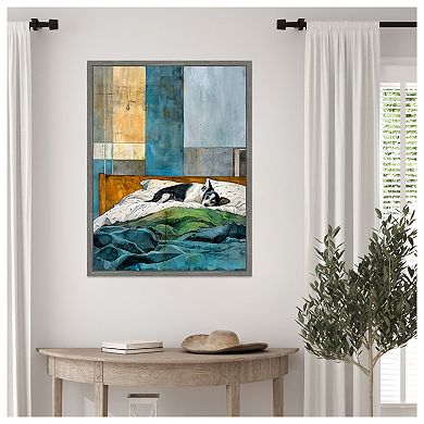 Dogs Life Pillows by Justyna Jaszke Framed Canvas Wall Art Print