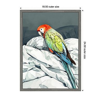 Sleeping Parrot by Justyna Jaszke Framed Canvas Wall Art Print