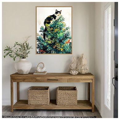 Cats Life Christmas Tree by Justyna Jaszke Framed Canvas Wall Art Print