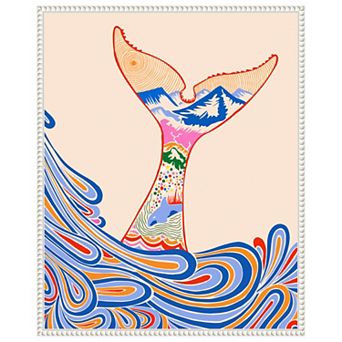 Feeling Blue Whale Tail by Kintsugi99 Framed Canvas Wall Art Print