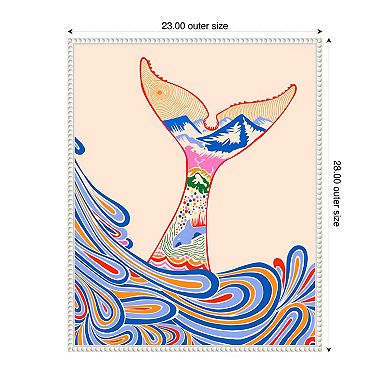 Feeling Blue Whale Tail by Kintsugi99 Framed Canvas Wall Art Print
