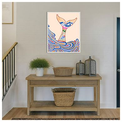 Feeling Blue Whale Tail by Kintsugi99 Framed Canvas Wall Art Print