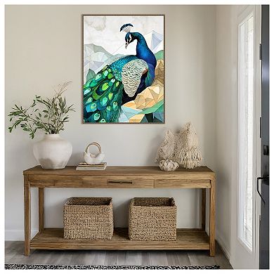 Peacock by Justyna Jaszke Framed Canvas Wall Art Print