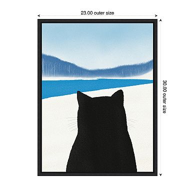 Cat Fur Portrait by Little Dean Framed Canvas Wall Art Print