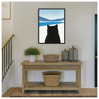 Cat Fur Portrait by Little Dean Framed Canvas Wall Art Print