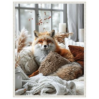 Cozy Fox by Justyna Jaszke Framed Canvas Wall Art Print