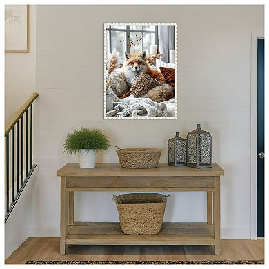 Cozy Fox by Justyna Jaszke Framed Canvas Wall Art Print
