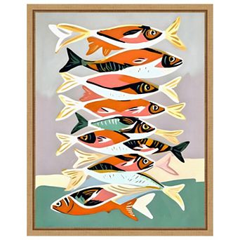 Sardines Meetup by Uma Gokhale Framed Canvas Wall Art Print