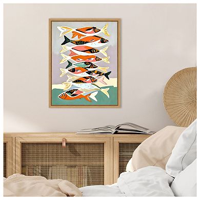 Sardines Meetup by Uma Gokhale Framed Canvas Wall Art Print