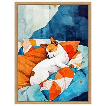 Dogs Life Nap by Justyna Jaszke Framed Canvas Wall Art Print