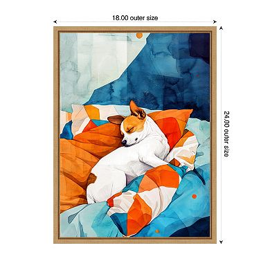 Dogs Life Nap by Justyna Jaszke Framed Canvas Wall Art Print