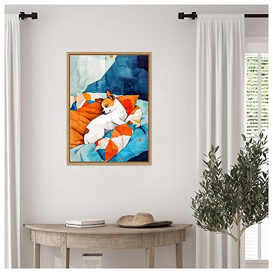 Dogs Life Nap by Justyna Jaszke Framed Canvas Wall Art Print