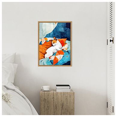 Dogs Life Nap by Justyna Jaszke Framed Canvas Wall Art Print