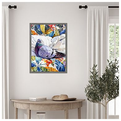 Pigeon Blue by Justyna Jaszke Framed Canvas Wall Art Print