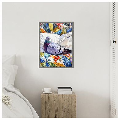 Pigeon Blue by Justyna Jaszke Framed Canvas Wall Art Print