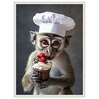 The Vervet Pastry Chef by Mowzu Framed Canvas Wall Art Print