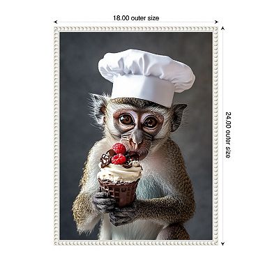 The Vervet Pastry Chef by Mowzu Framed Canvas Wall Art Print
