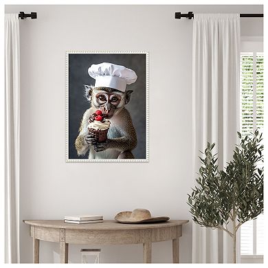 The Vervet Pastry Chef by Mowzu Framed Canvas Wall Art Print