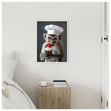 The Vervet Pastry Chef by Mowzu Framed Canvas Wall Art Print