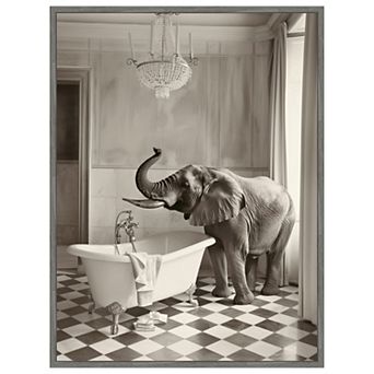 Luxury Lady Elephant by Niky Rahner Framed Canvas Wall Art Print