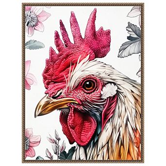 Red Rooster by Justyna Jaszke Framed Canvas Wall Art Print
