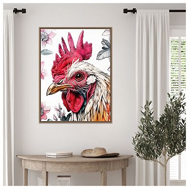 Red Rooster by Justyna Jaszke Framed Canvas Wall Art Print