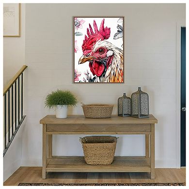 Red Rooster by Justyna Jaszke Framed Canvas Wall Art Print