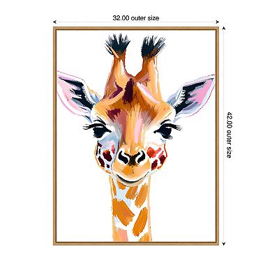 Giraffe by Ohkimiko Framed Canvas Wall Art Print