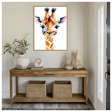 Giraffe by Ohkimiko Framed Canvas Wall Art Print