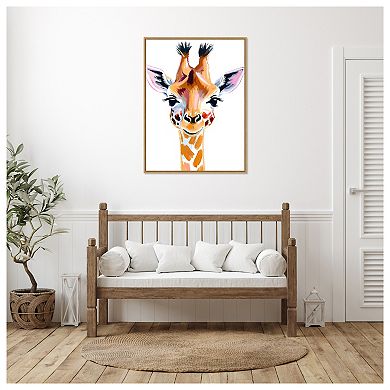 Giraffe by Ohkimiko Framed Canvas Wall Art Print