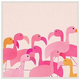 Flamingos by Kristian Gallagher Framed Canvas Wall Art Print