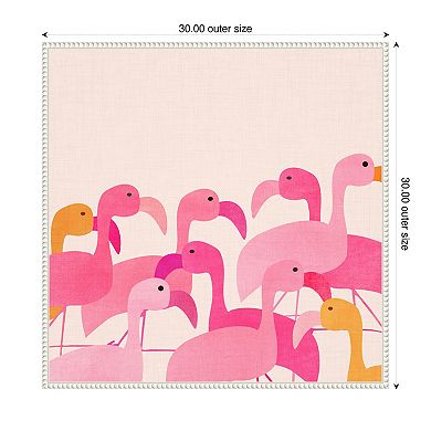 Flamingos by Kristian Gallagher Framed Canvas Wall Art Print
