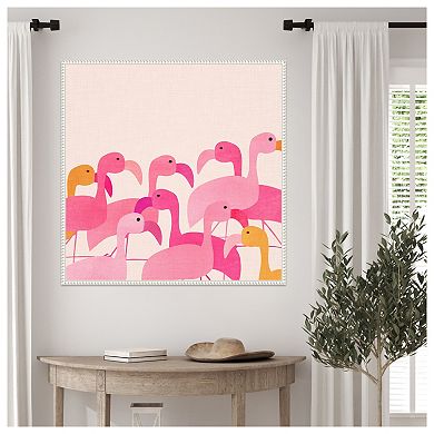 Flamingos by Kristian Gallagher Framed Canvas Wall Art Print
