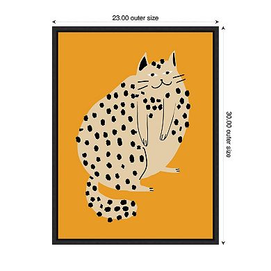 Spotted Cat Delight by Little Dean Framed Canvas Wall Art Print